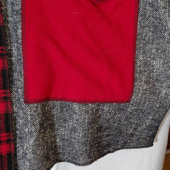 Chic Gray and Red Women's Teddy Jacket - Picture 6 of 9
